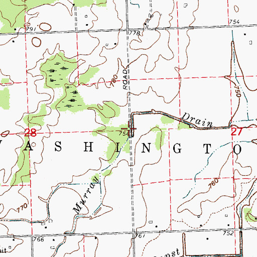 Topographic Map of Murray Drain, MI