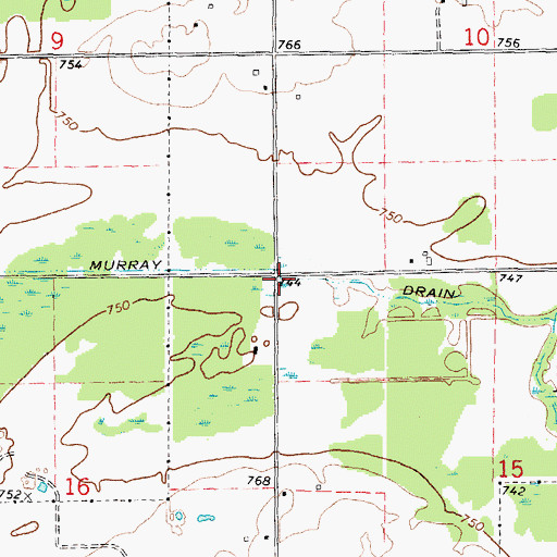 Topographic Map of Murray Drain, MI