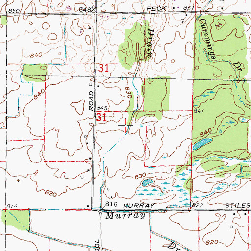 Topographic Map of Murray Drain, MI