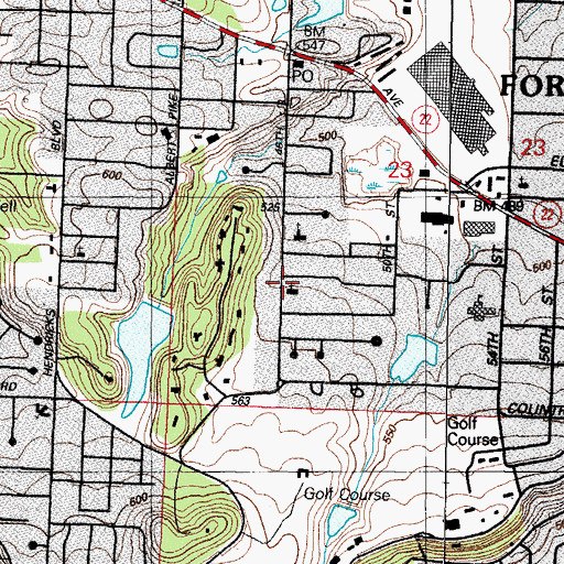 Topographic Map of Church of Christ, AR