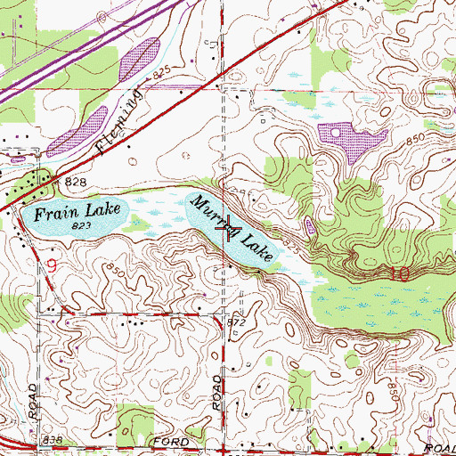 Topographic Map of Murray Lake, MI