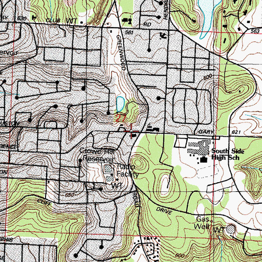 Topographic Map of Church of Christ, AR