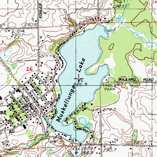 Topographic Map of Muskellunge Lake, MI