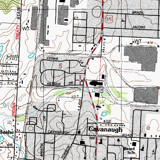 Topographic Map of Church of Christ, AR