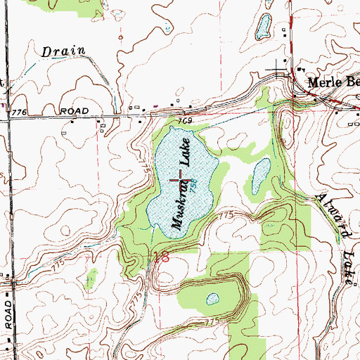 Topographic Map of Muskrat Lake, MI