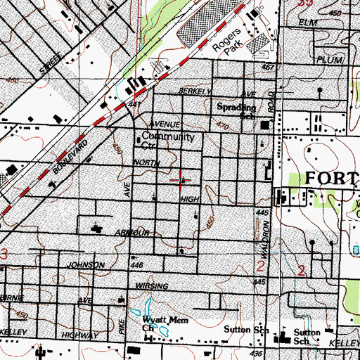Topographic Map of Church of God, AR