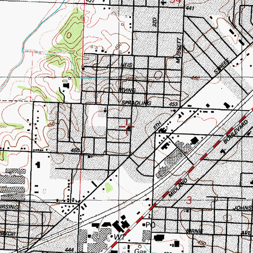 Topographic Map of Church of God of Prophecy, AR