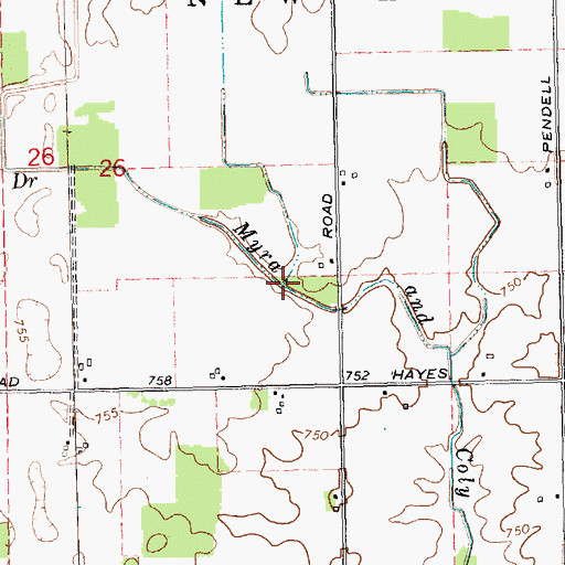 Topographic Map of Myra and Coly Drain, MI