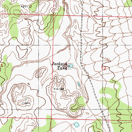 Topographic Map of Jackson Tank, AZ