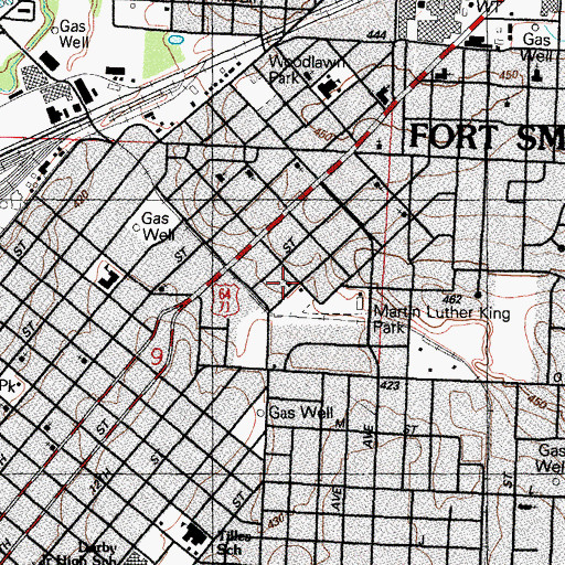 Topographic Map of Church of the Living God, AR