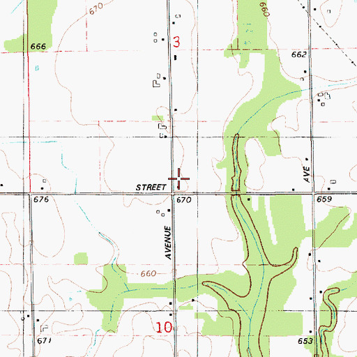 Topographic Map of N Evergreen School, MI
