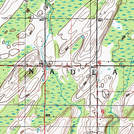 Topographic Map of Nadeau Mission (historical), MI