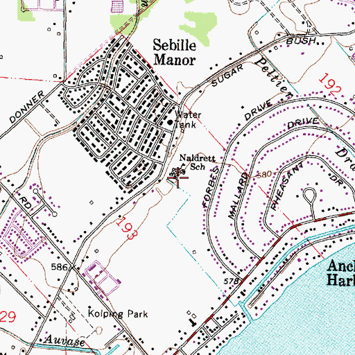 Topographic Map of Naldrett School, MI