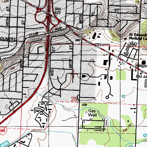 Topographic Map of Cliff Terrace Assembly of God Church, AR