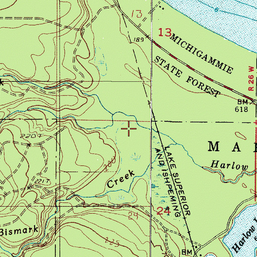 Topographic Map of Nash Creek, MI