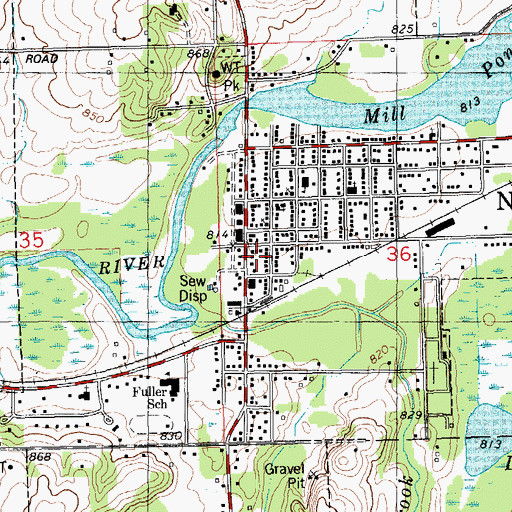 Topographic Map of Nashville, MI