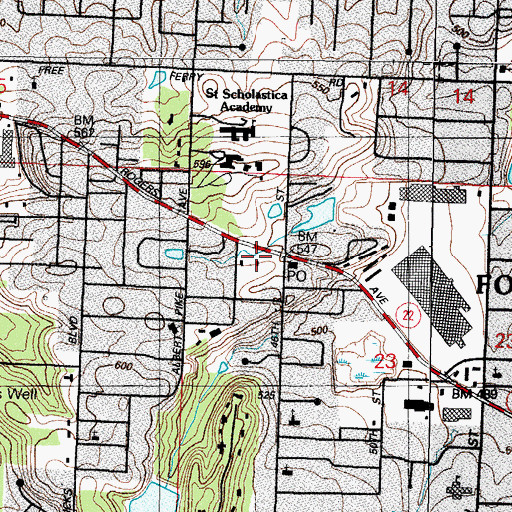 Topographic Map of Colony Square Shopping Center, AR