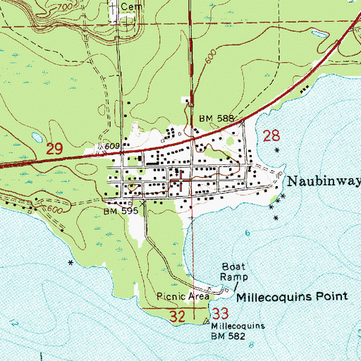Topographic Map of Naubinway, MI
