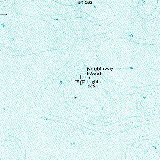 Topographic Map of Naubinway Island, MI