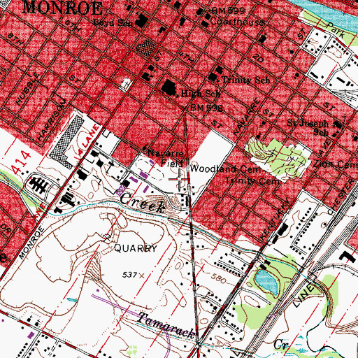 Topographic Map of Navarre Field, MI