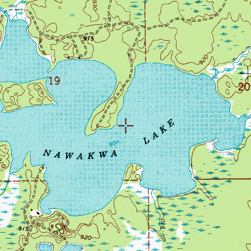 Topographic Map of Nawakwa Lake, MI