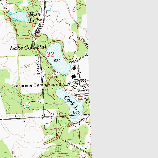 Topographic Map of Nazarene Campground, MI