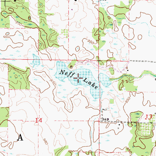 Topographic Map of Neff Lake, MI