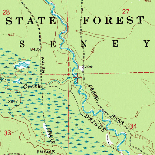 Topographic Map of Negro Creek, MI