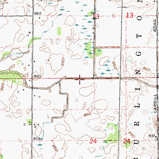 Topographic Map of Negus Drain, MI