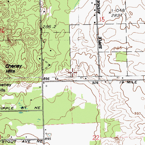 Topographic Map of Nelson Center School, MI