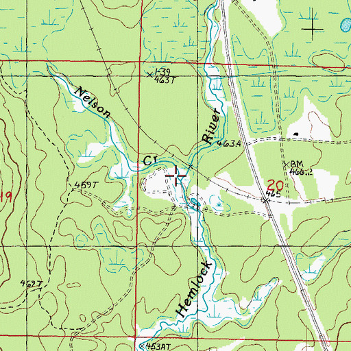 Topographic Map of Nelson Creek, MI