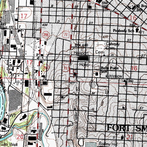 Topographic Map of Evangelical Temple Assembly of God Church, AR