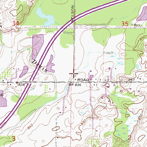 Topographic Map of Nelson Drain, MI