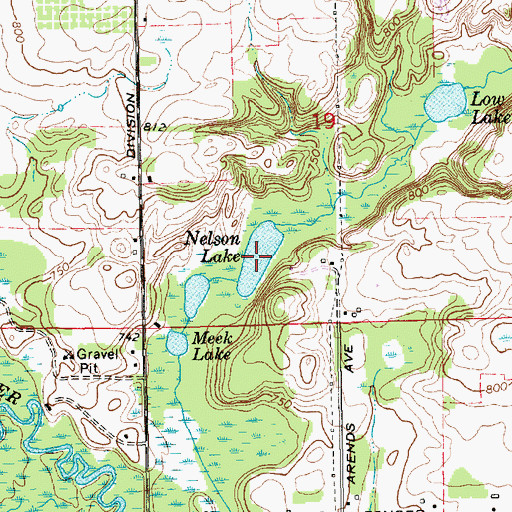 Topographic Map of Nelson Lake, MI