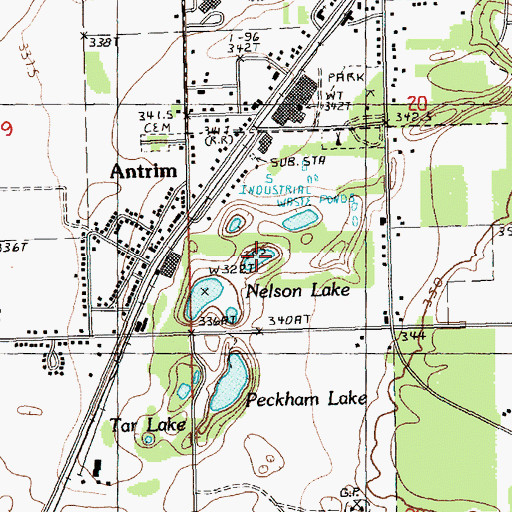Topographic Map of Nelson Lake, MI