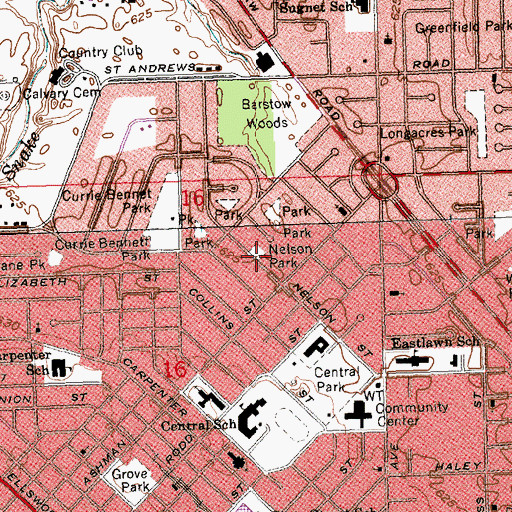 Topographic Map of Nelson Park, MI
