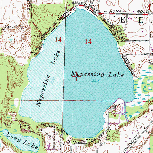 Topographic Map of Nepessing Lake, MI
