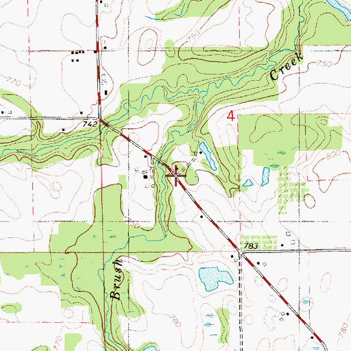 Topographic Map of Nesbit School, MI