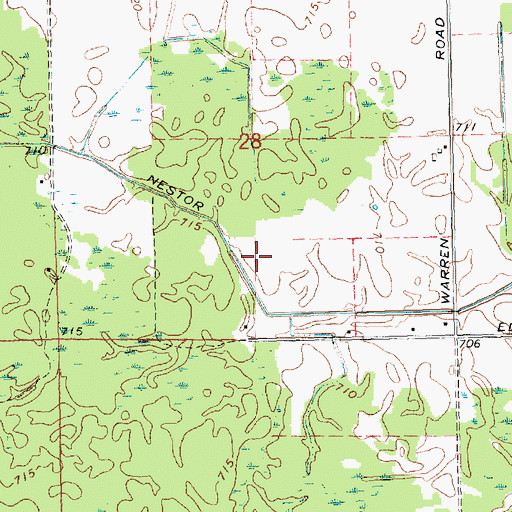 Topographic Map of Nestor Drain, MI