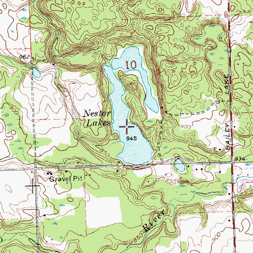 Topographic Map of Nestor Lakes, MI