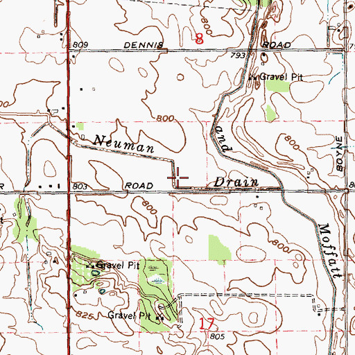 Topographic Map of Neuman Drain, MI