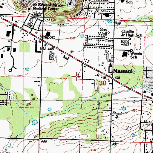 Topographic Map of Faith Freewill Baptist Church, AR