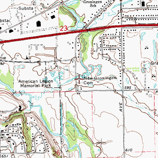 Topographic Map of New Groningen Cemetery, MI