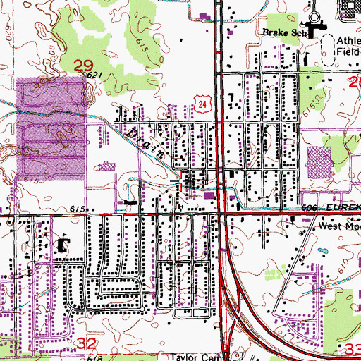 Topographic Map of New Otting Drain, MI
