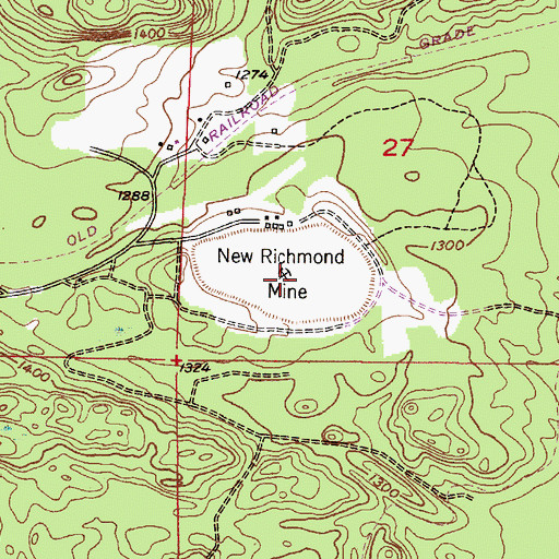 Topographic Map of New Richmond Mine, MI