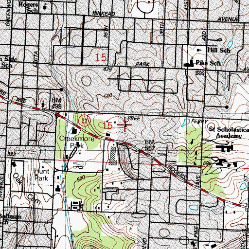 Topographic Map of First Christian Church, AR
