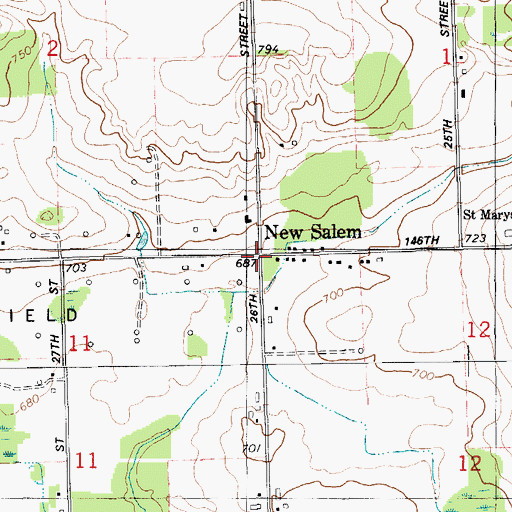 Topographic Map of New Salem, MI