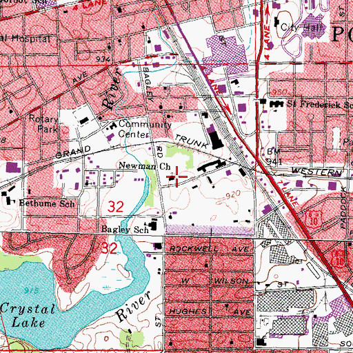 Topographic Map of Newman African Methodist Episcopal Church, MI