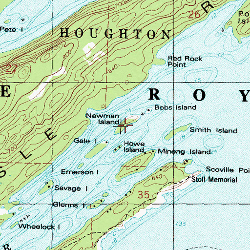 Topographic Map of Newman Island, MI