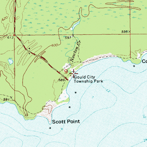 Topographic Map of Newton Creek, MI